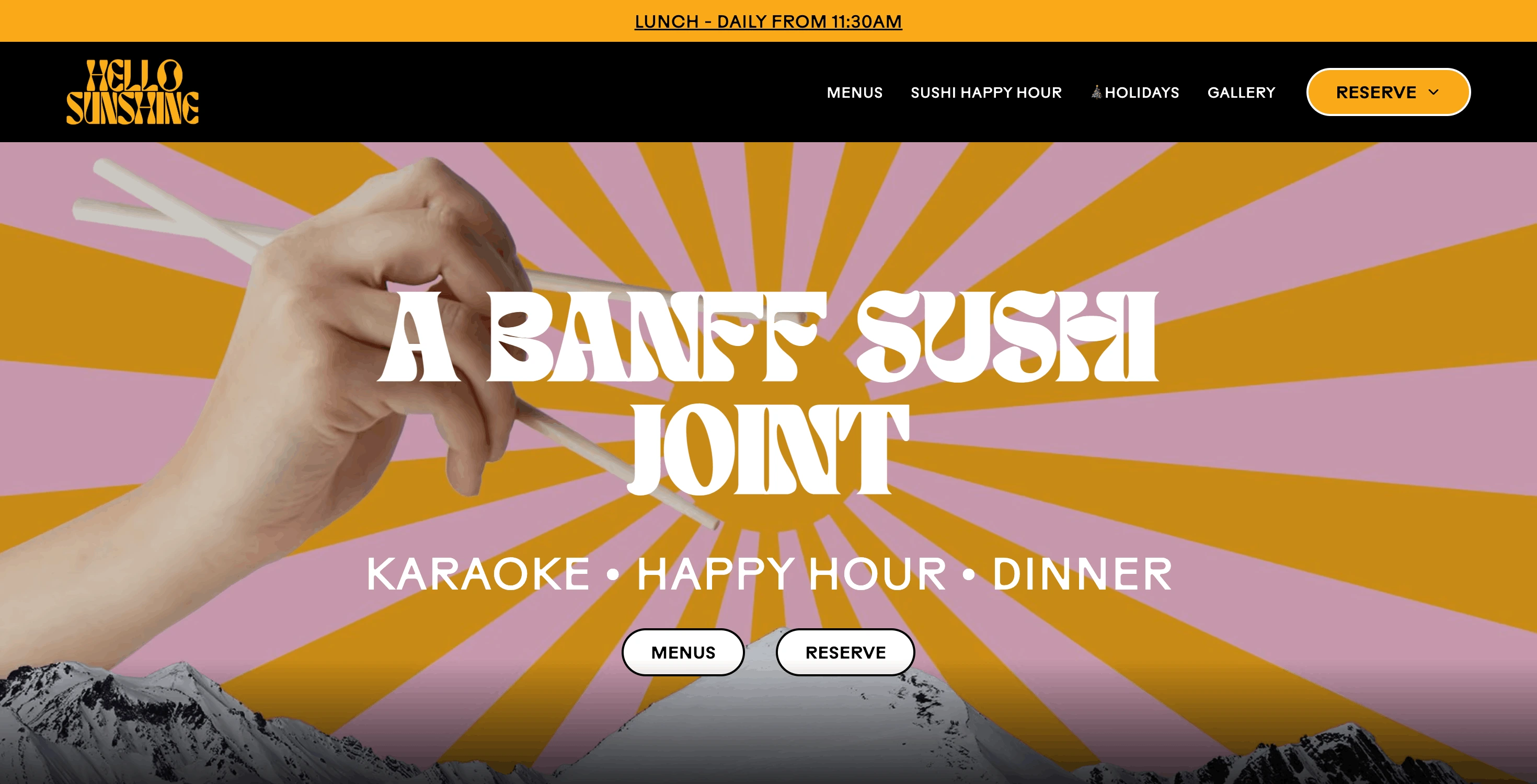 Hello Sunshine Banff — Food & Beverage project